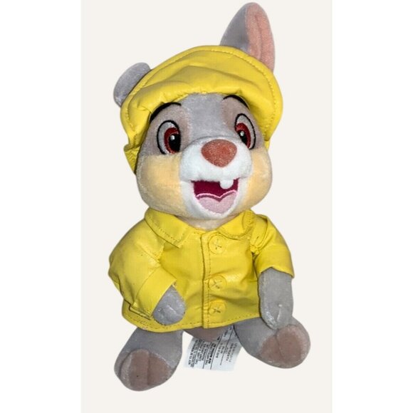 Disney Store Thumper Mini Bean Bag Plush In Yellow Raincoat 8" Collectible - Picture 1 of 7